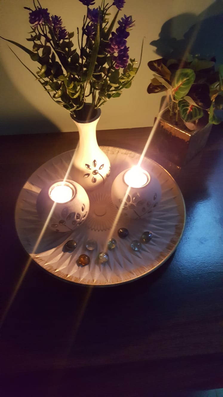 Wooden candle holder