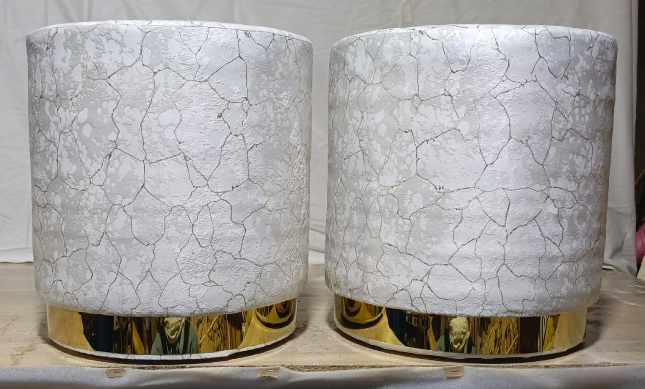 Ottoman sitting velvet stool