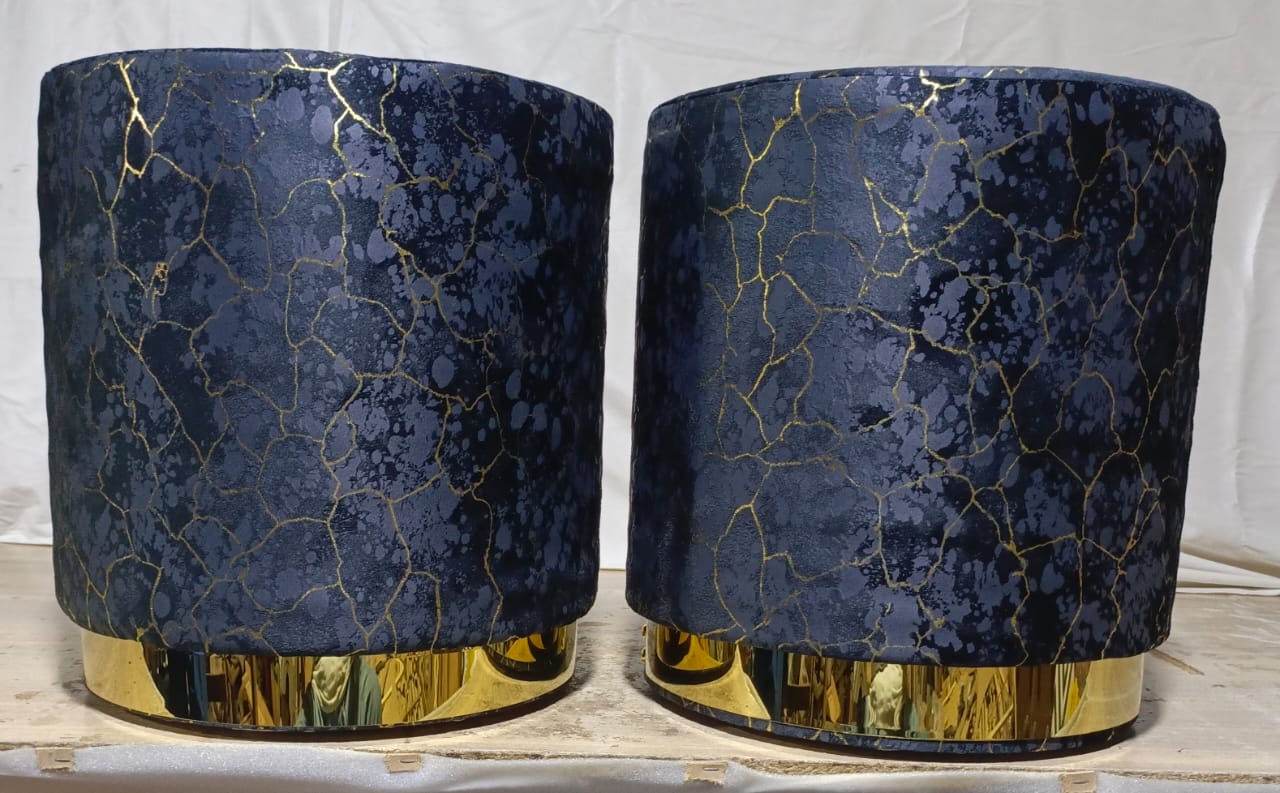 Ottoman sitting velvet stool