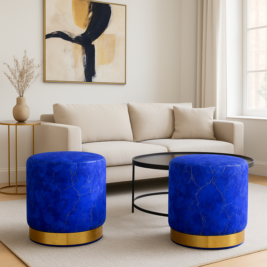 Ottoman sitting velvet stool